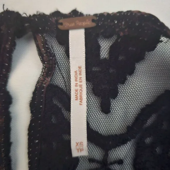 Free People Women's Midnight Garden Combo Sheer Long Sleeve Elsie Dress XS/TP - Picture 10 of 14